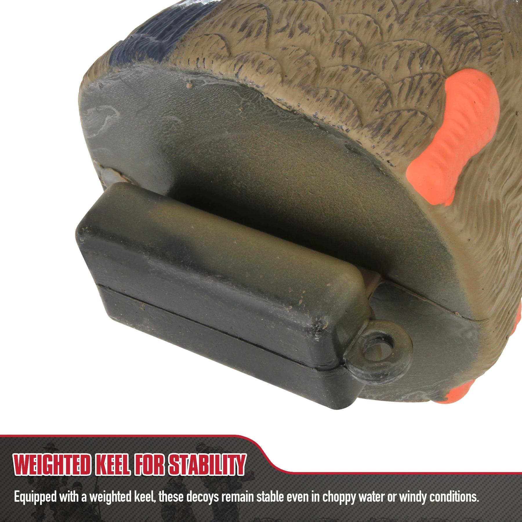 Leurre queue de canard 3D avec quille lestée - Accessoire de chasse gibier d'eau réaliste