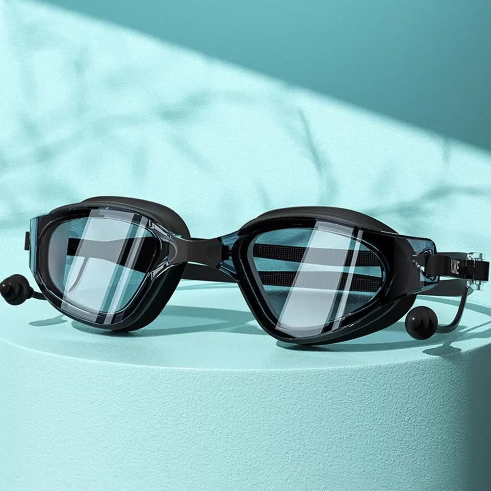Lunettes de plongée HD anti-buée grand cadre - étanches avec bouchons d'oreilles ajustables Q2V3