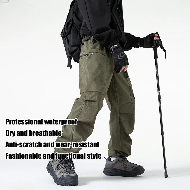 Pantalon cargo camouflage homme automne - Pêche randonnée imperméable coupe-vent style américain
