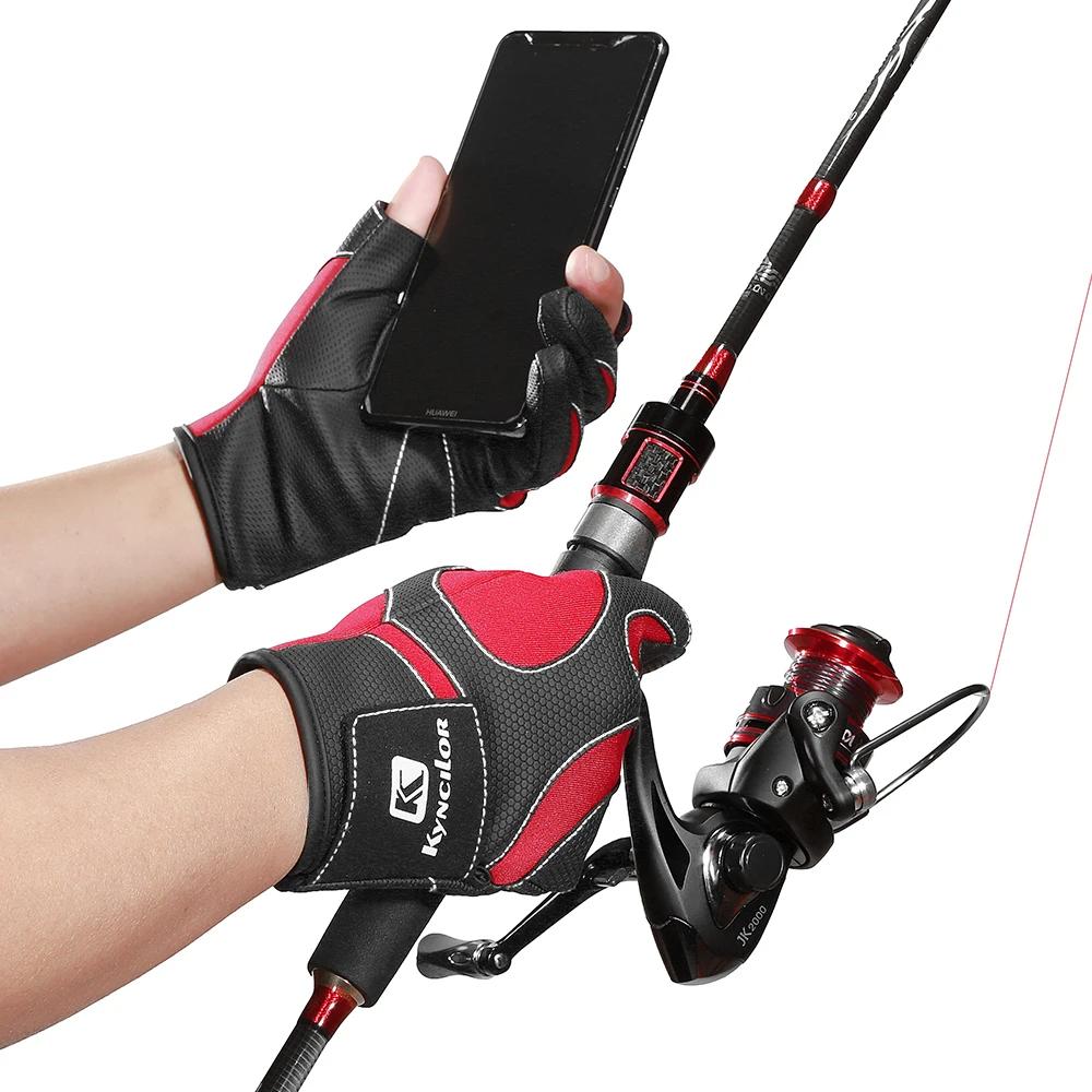 Gants de pêche trois doigts Outdoor Exposed homme femme antidérapants pour vélo et sports nautiques
