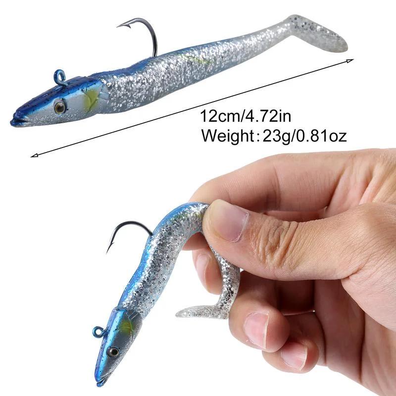 5 Leurres Souples avec Cuillère 10g/11cm - Wobblers Artificiels pour Pêche au Jig