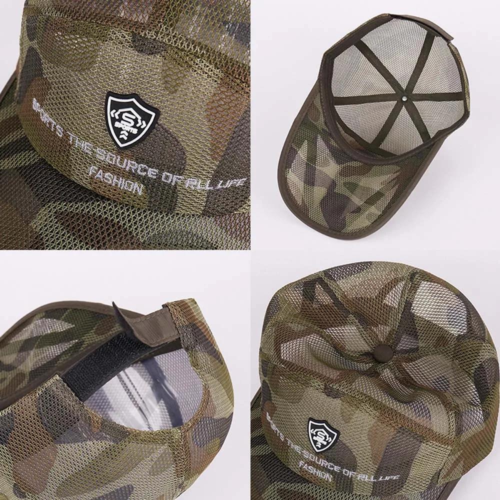 Casquette baseball camouflage été 2023 pêche - Mesh complet grande visière snapback réglable broderie