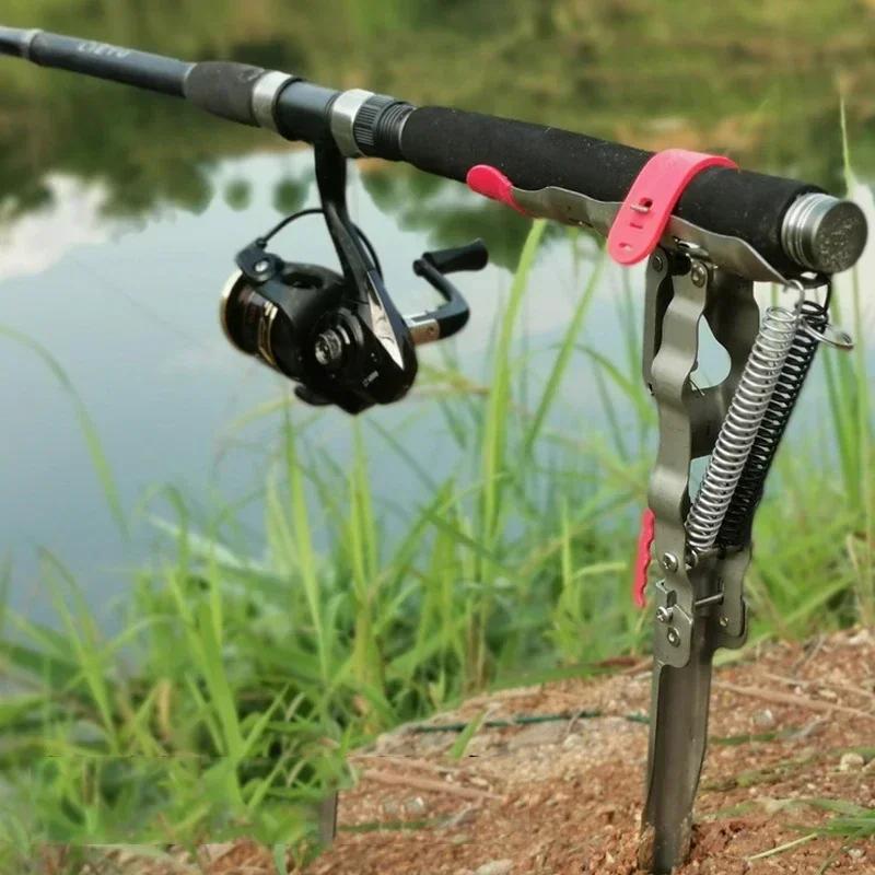 Porte-canne automatique double ressort pliable anti-rouille pour pêche en mer et rivière