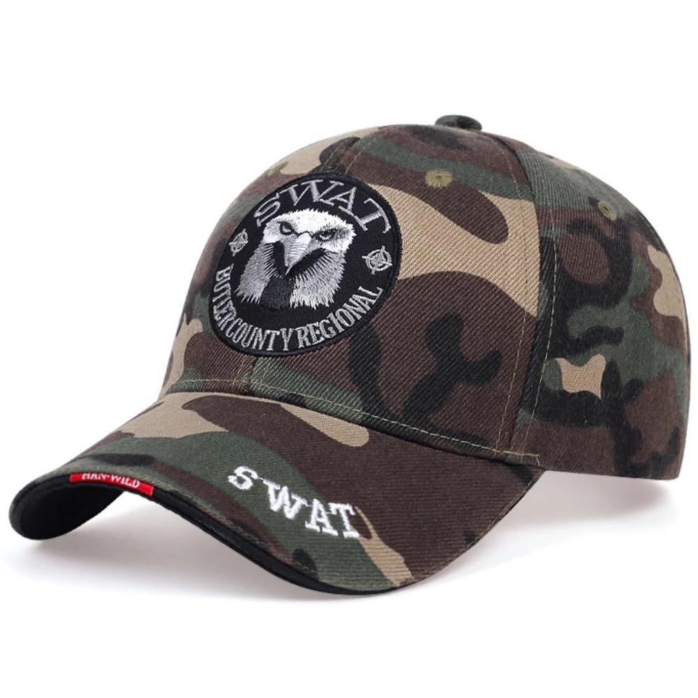 Casquette baseball SWAT Eagle brodée pour hommes - Modèle aigle tactique réglable pour pêche et outdoor