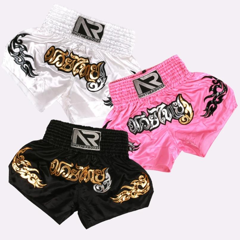Short de boxe Muay Thai MMA brodé pour hommes femmes enfants entraînement pêche
