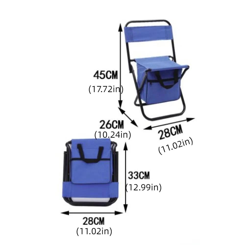 Chaise de pêche pliante résistante avec boîte de rangement - Porte-main style sac main capacité forte