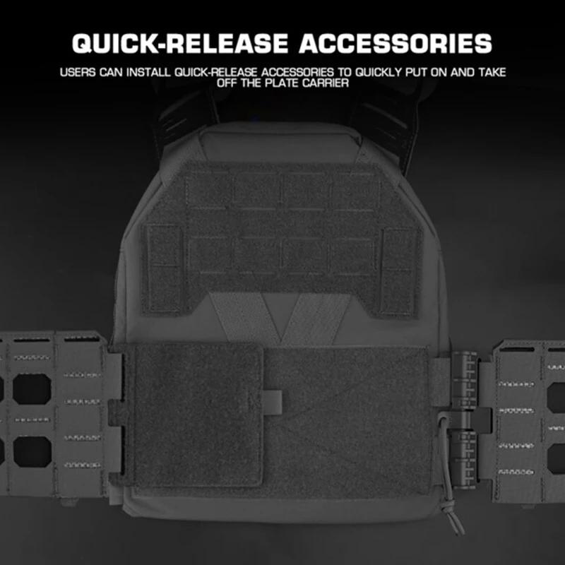Kit attache plaque gilet pêche tactique MOLLE dégagement rapide équipement chasse ceinture