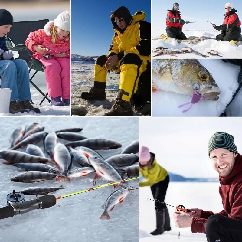 Canne ultralégère Sougayilang pour pêche hivernale aux crevettes - Portable mini ice fishing