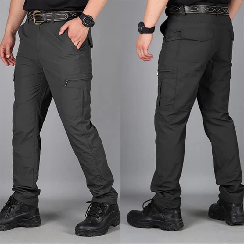Pantalon cargo tactique été pour pêche - Léger imperméable multi-poches randonnée pêche
