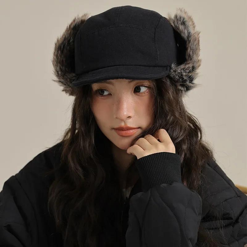 Casquette pêche hiver oreillettes polaire - Chapeau baseball chaud pêche ski protection vent froid