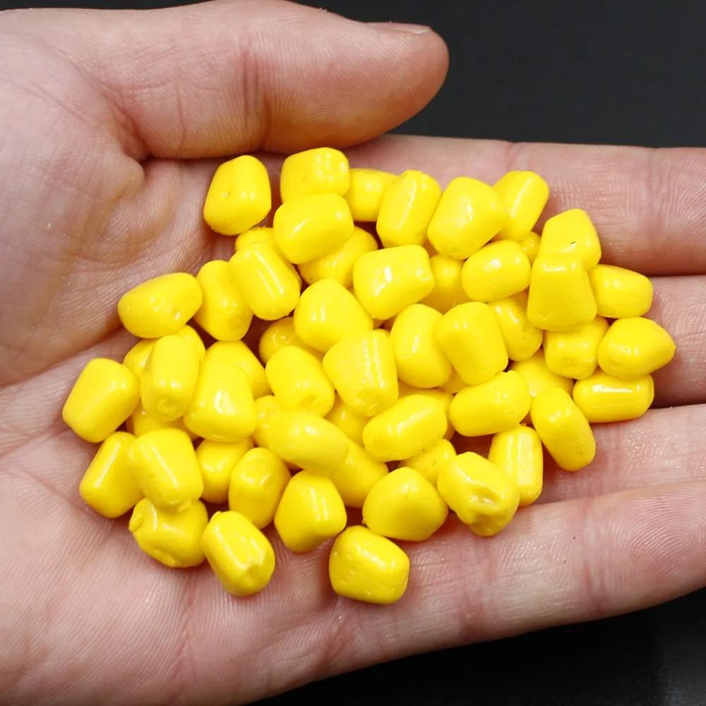 Appâts souples silicone maïs 50/100pc flottants parfum crème pour la pêche de la carpe