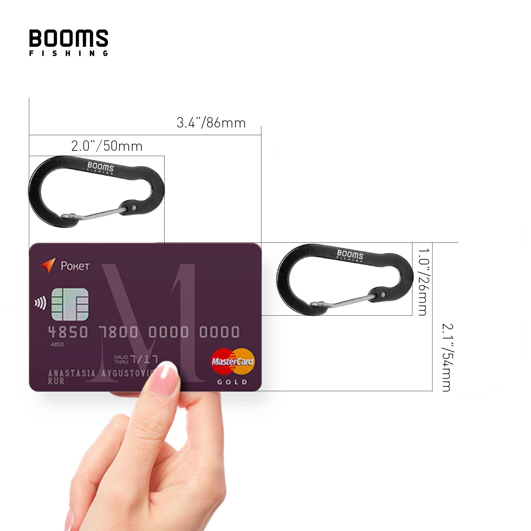 Mousquetons aluminium Booms Fishing 10 pièces - Clips multifonctions 5cm pour accessoires de pêche et clés