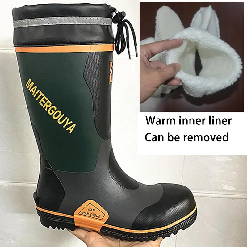 Bottes de pluie pêche chasse étanches semelle antidérapante caoutchouc hommes femmes wading