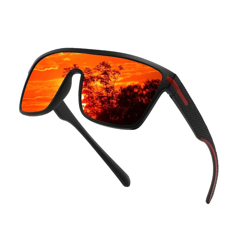 Lunettes de soleil polarisées carrées oversize - Anti-éblouissement pour conduite - Hommes UV400 - Modèle miroir