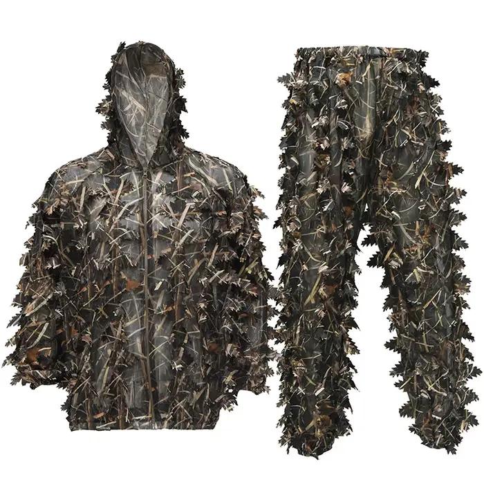 Équipement chasse Ghillie 3D feuilles léger - camouflage sniper airsoft tir pêche extérieur