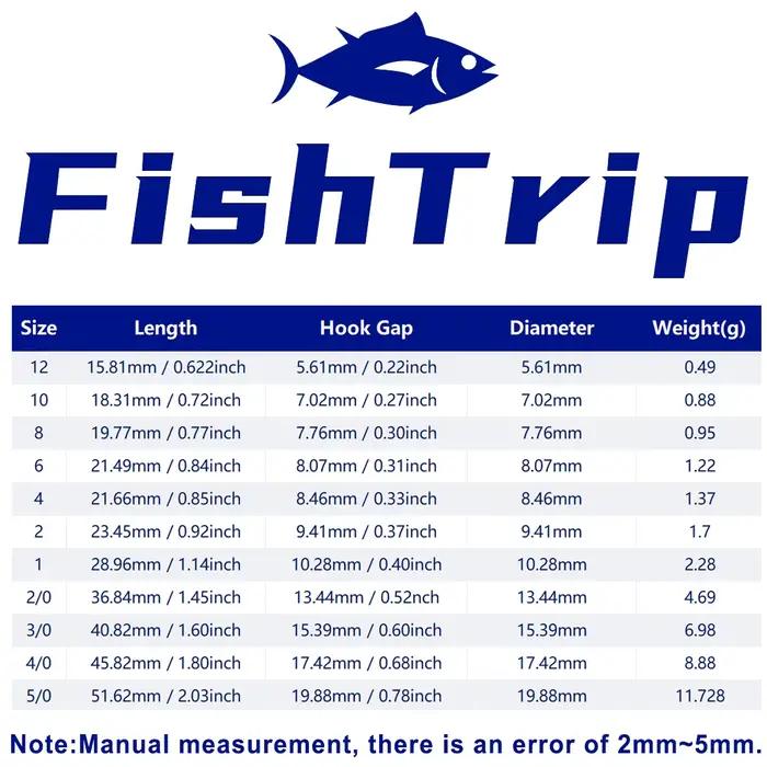 Hameçons triples FishTrip 4X renforcés pour pêche mer - remplacement pour leurres, cuillers et jigs