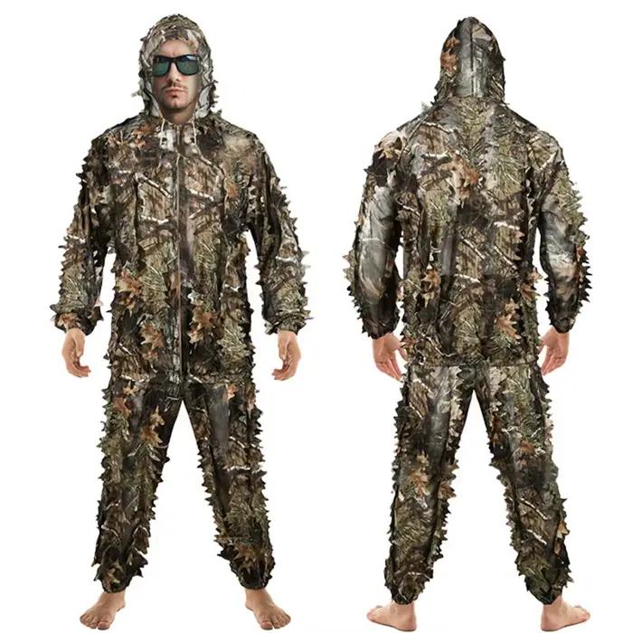 Équipement chasse Ghillie 3D feuilles léger - camouflage sniper airsoft tir pêche extérieur