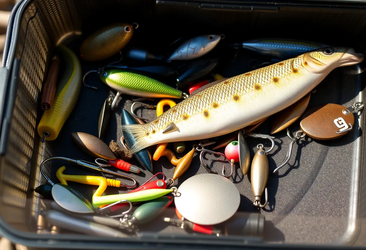 Un coffre à outils de pêche bien garni pour la pêche à la truite