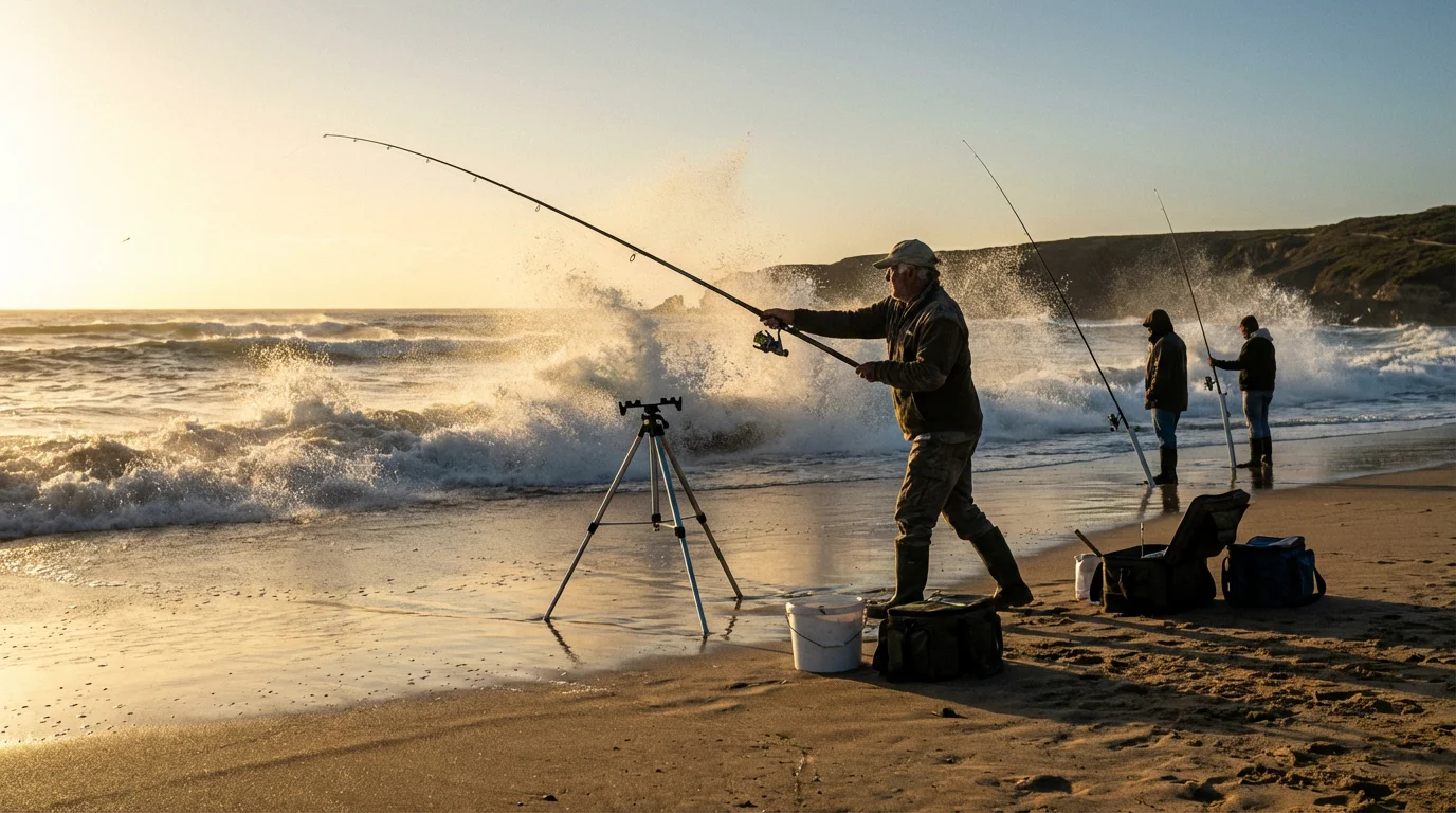 Pêche en mer, horizon et matériel costier